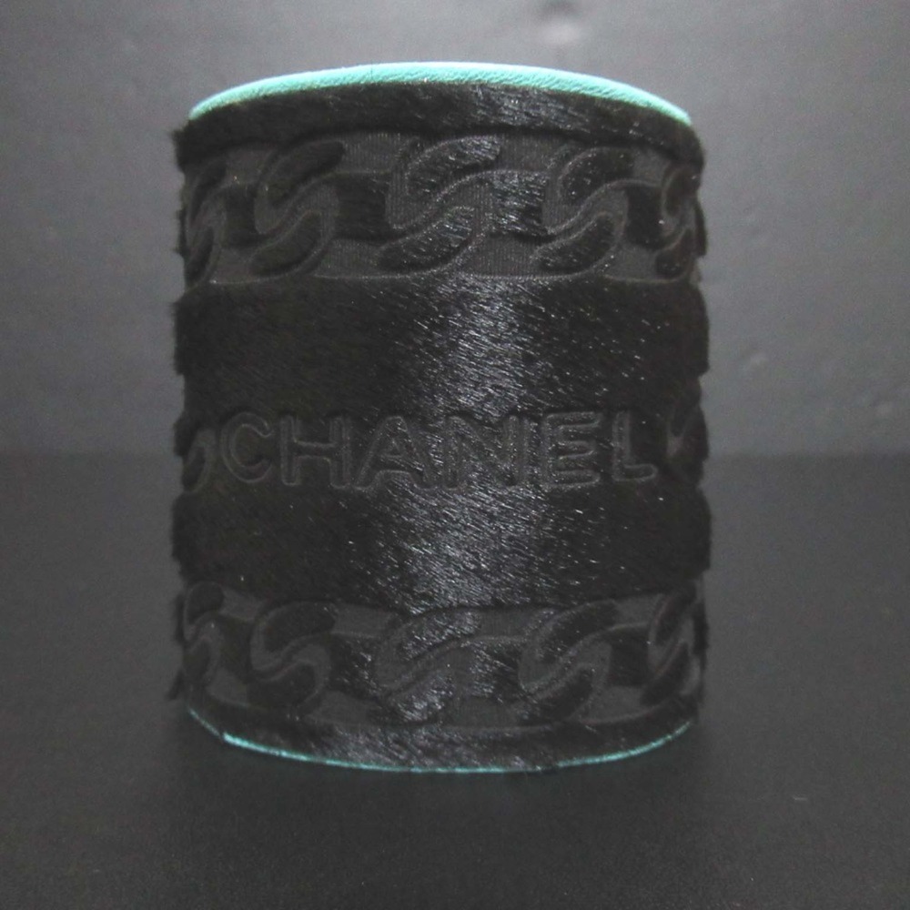 CHANEL Black Leather Bracelet